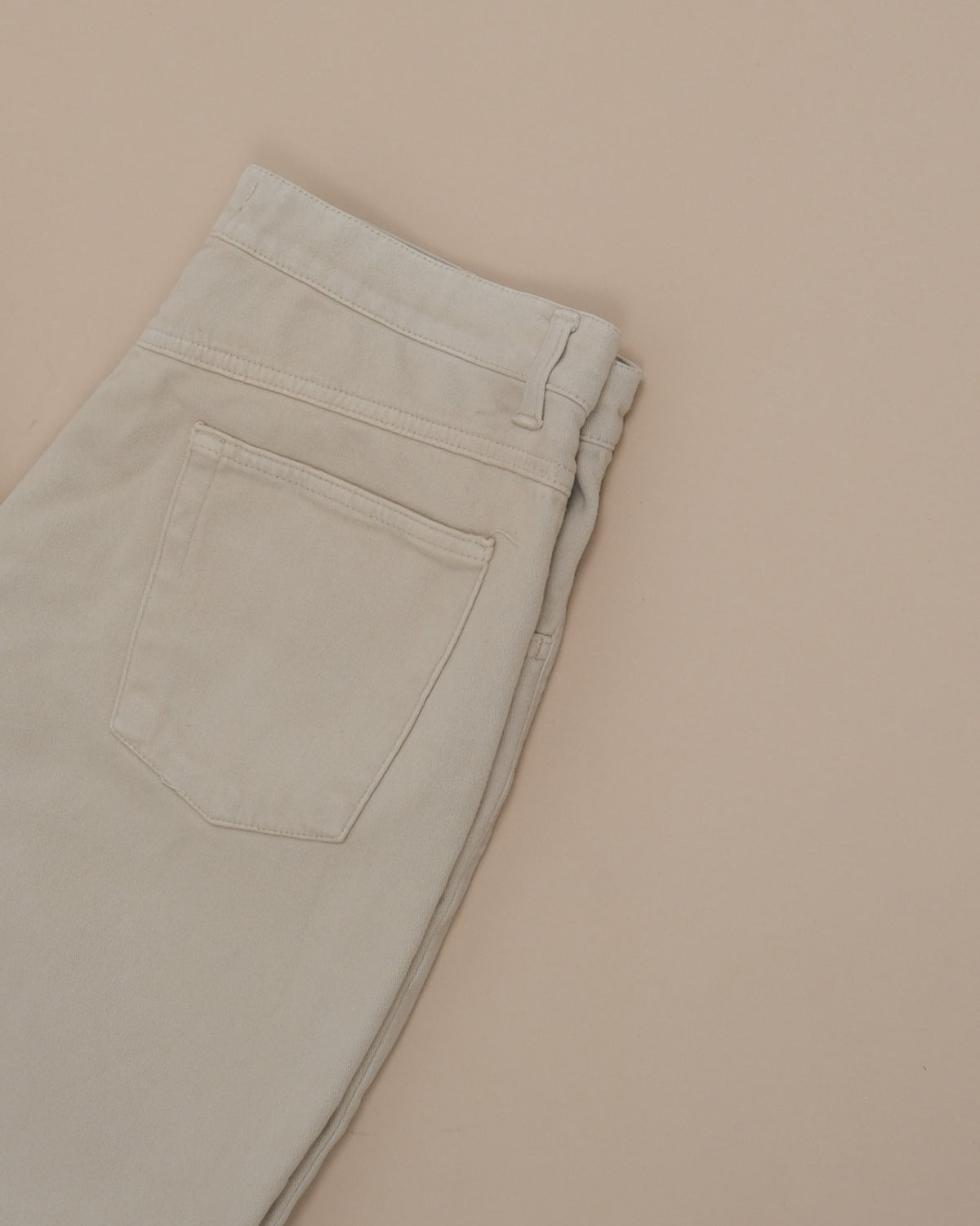 Beige Cotton Jeans