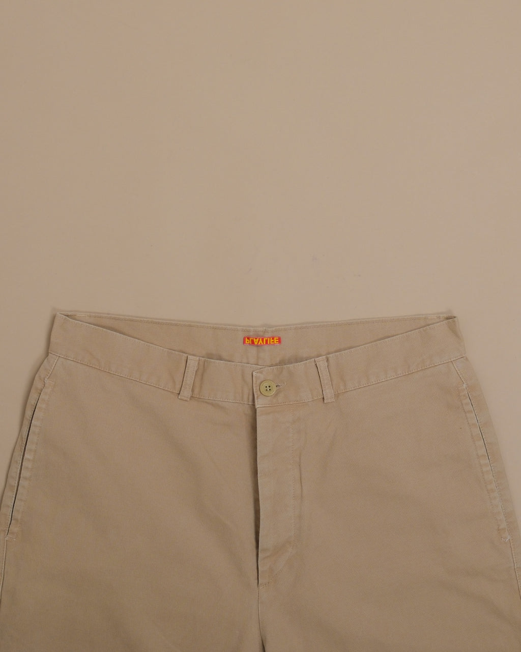 Beige Cotton Twill Pants