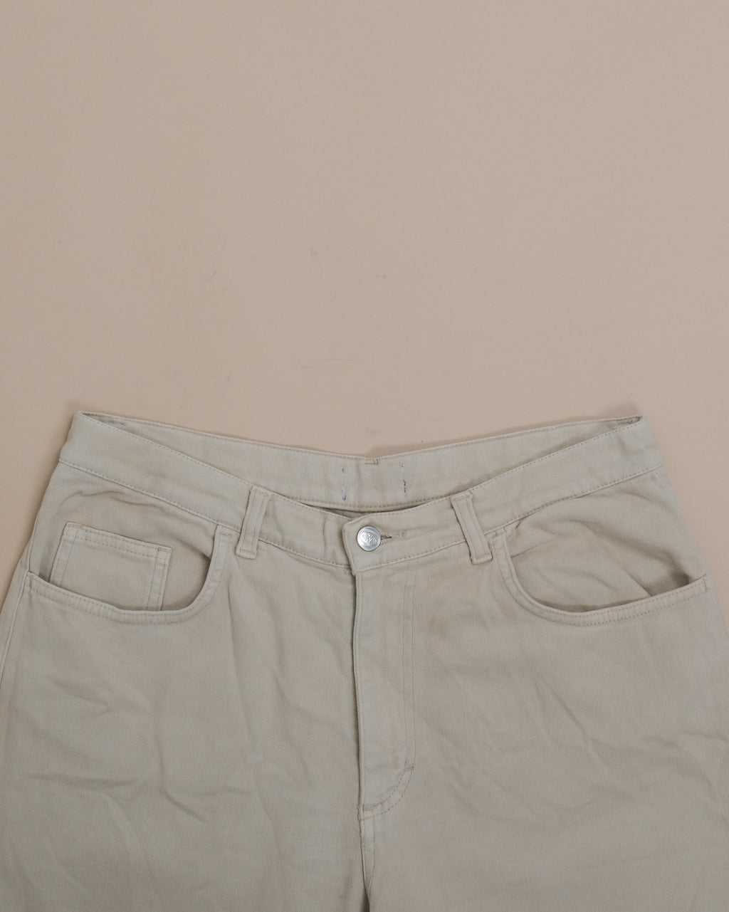Beige Cotton Jeans