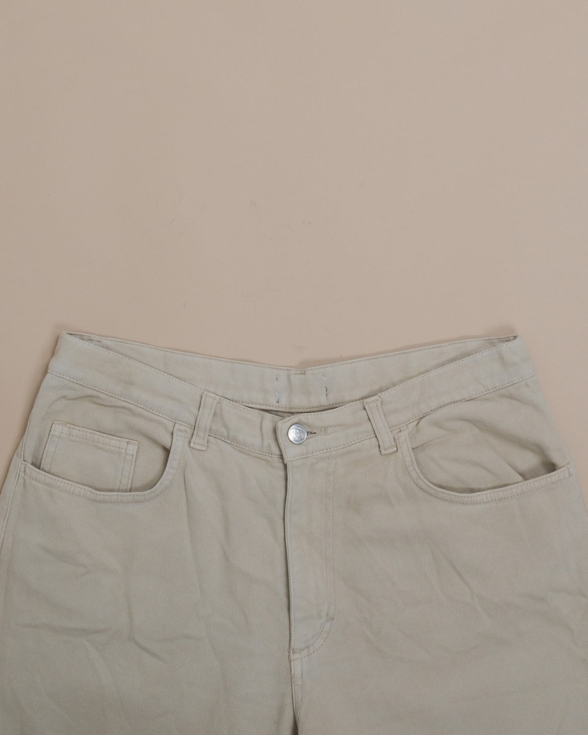 Beige Cotton Jeans