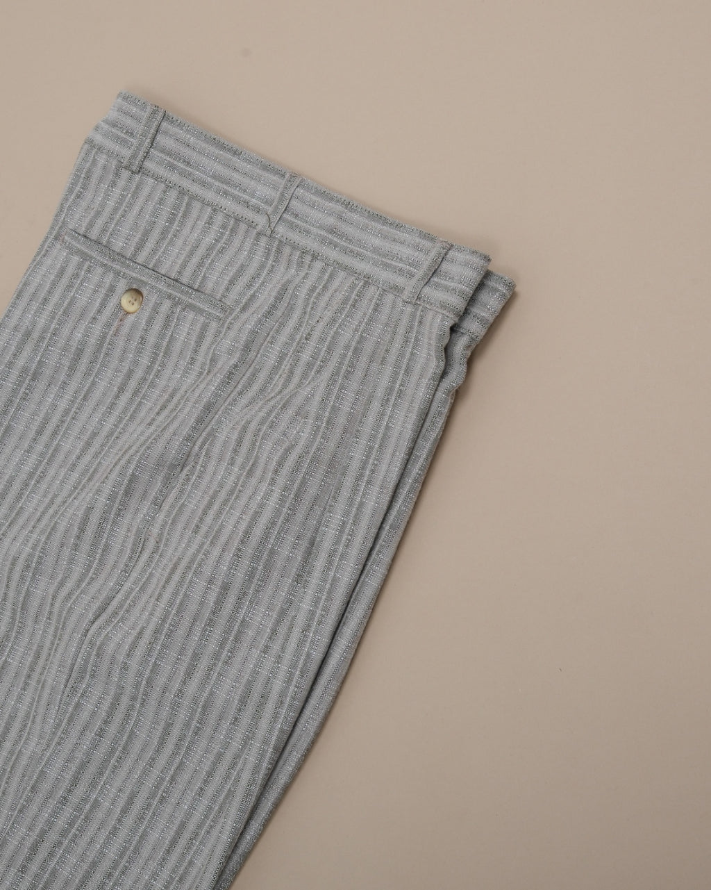 Grey Woven Cotton Blend Pants