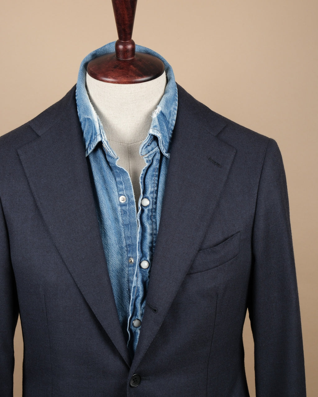 Navy Fine Worsted Wool Sports Jacket