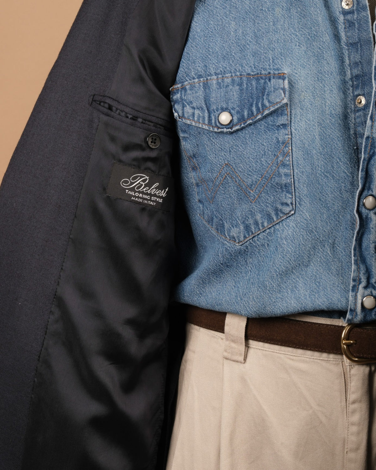 Navy Fine Worsted Wool Sports Jacket