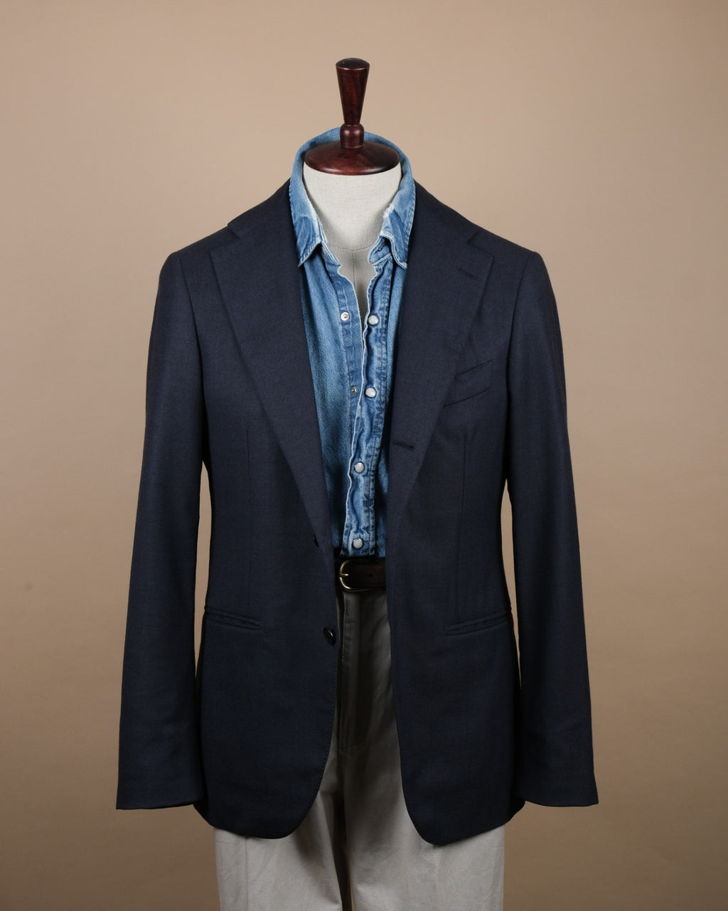 Navy Fine Worsted Wool Sports Jacket