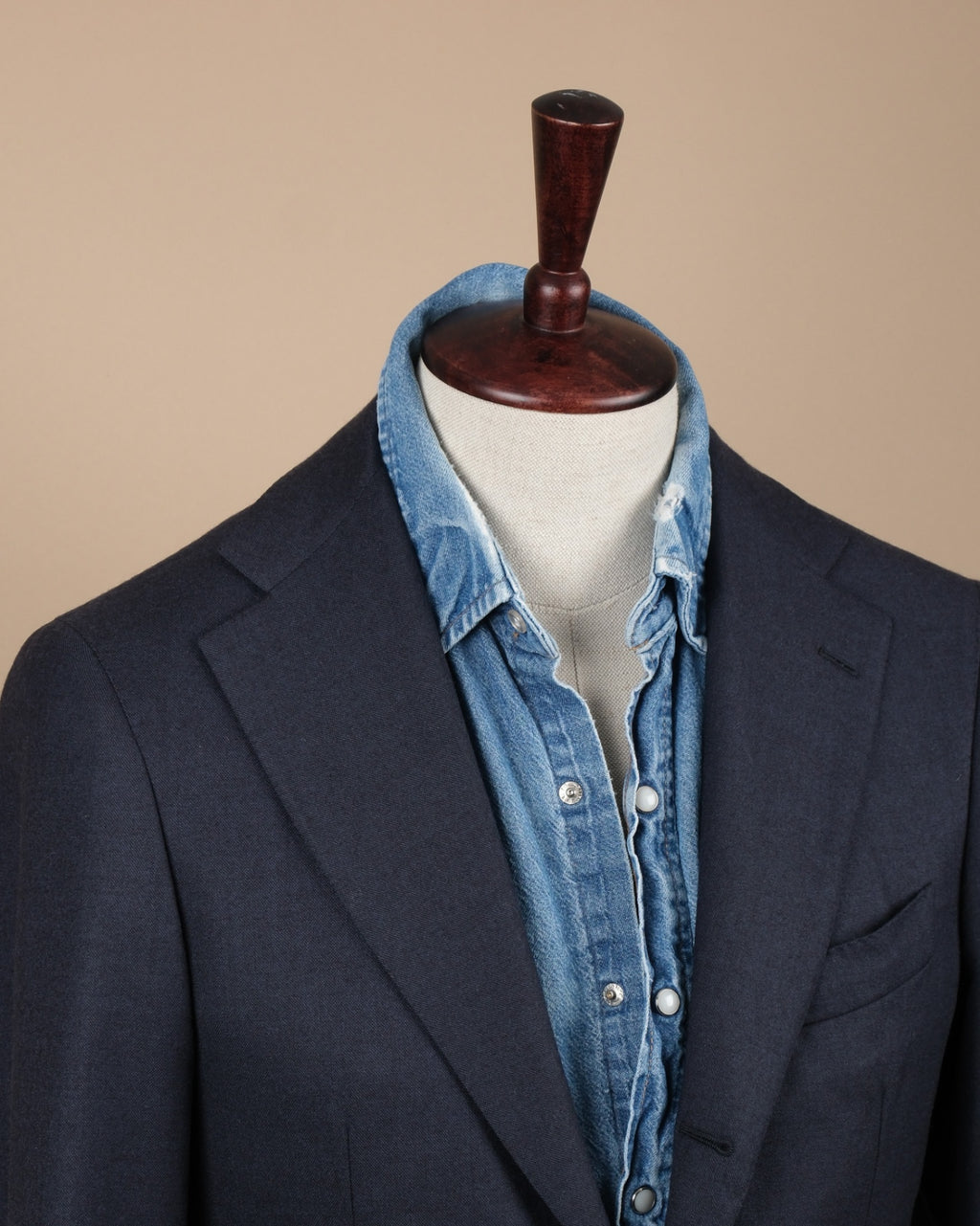 Navy Fine Worsted Wool Sports Jacket