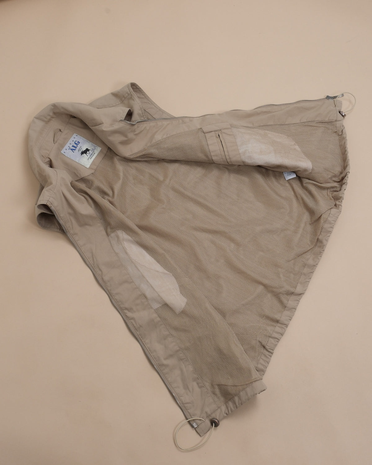 Beige Collared Utility Vest