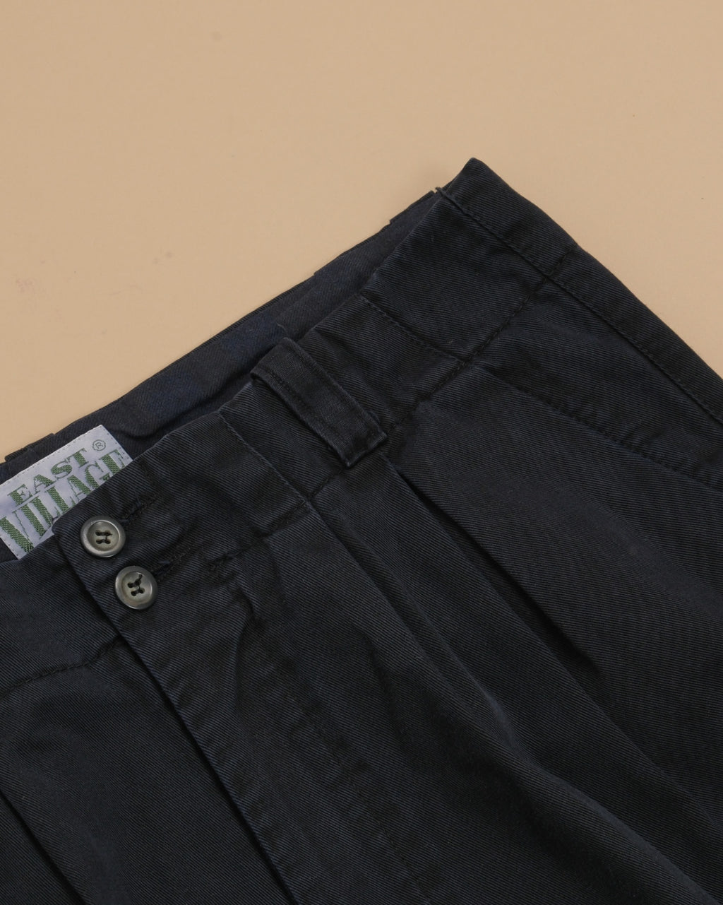 Navy Blue Cotton Twill Pants
