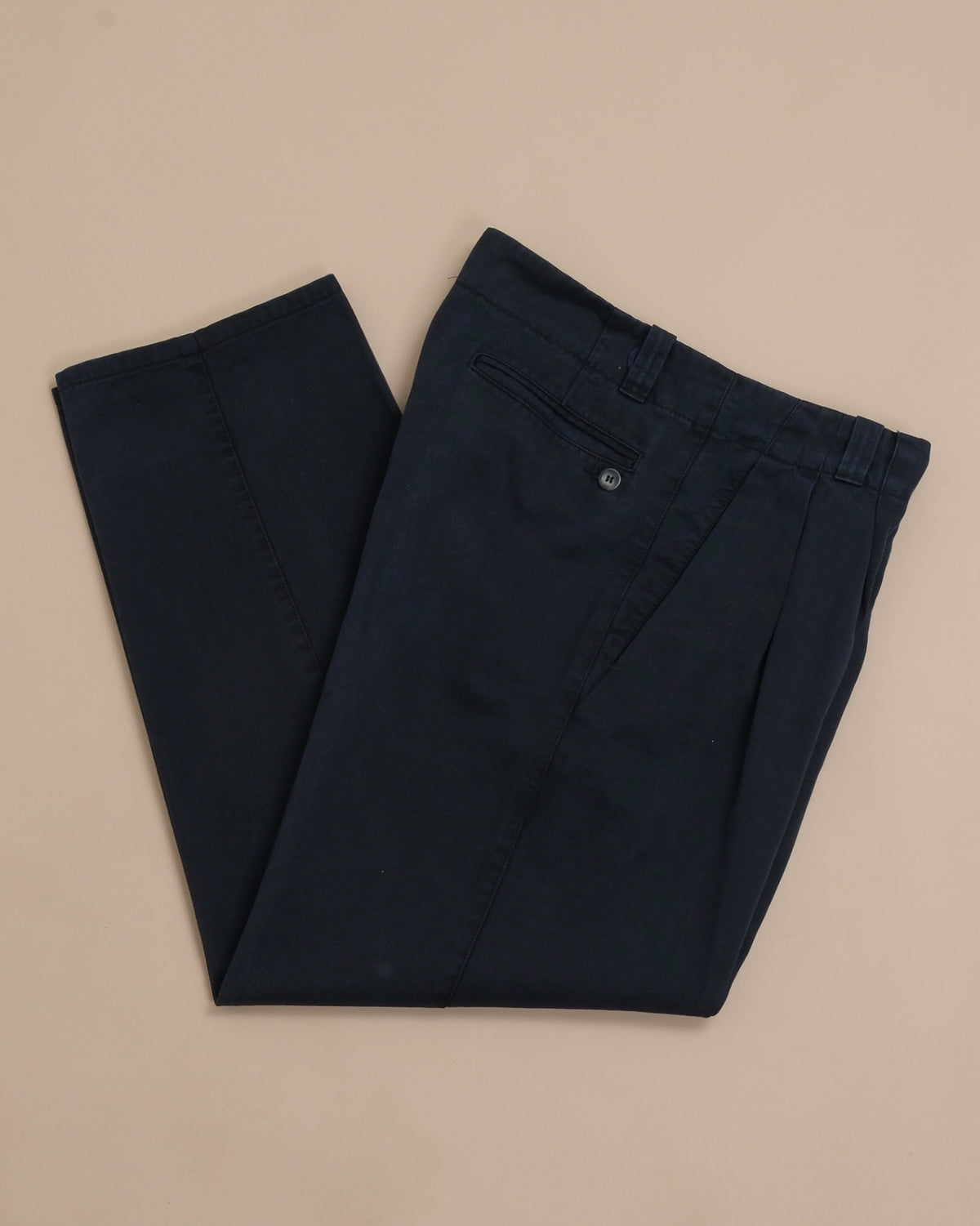 Navy Blue Cotton Twill Pants