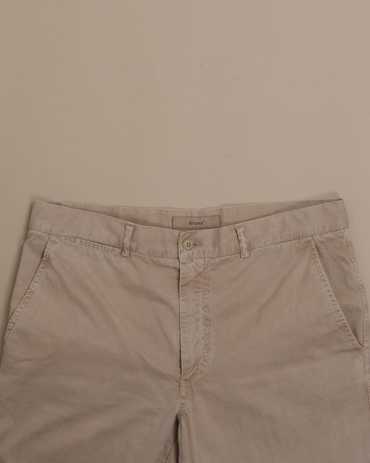 Khaki Whipcord Mid-Rise Trousers
