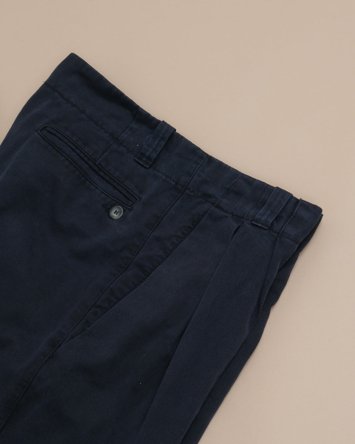 Navy Blue Cotton Twill Pants