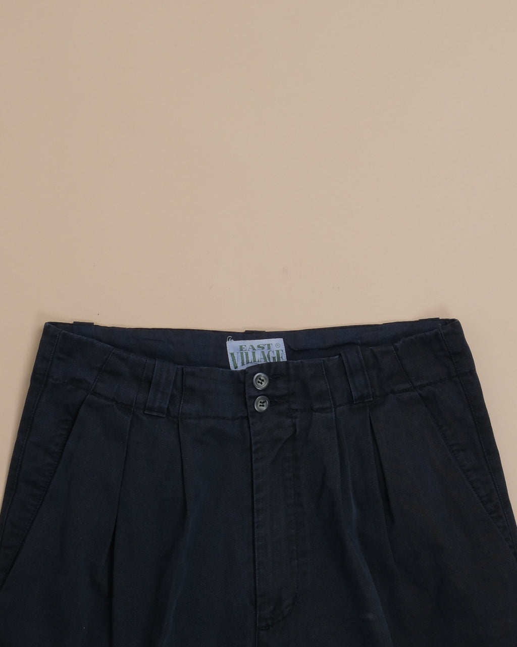 Navy Blue Cotton Twill Pants