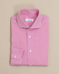 White/Cherry Red Gingham Spread-Collar Shirt