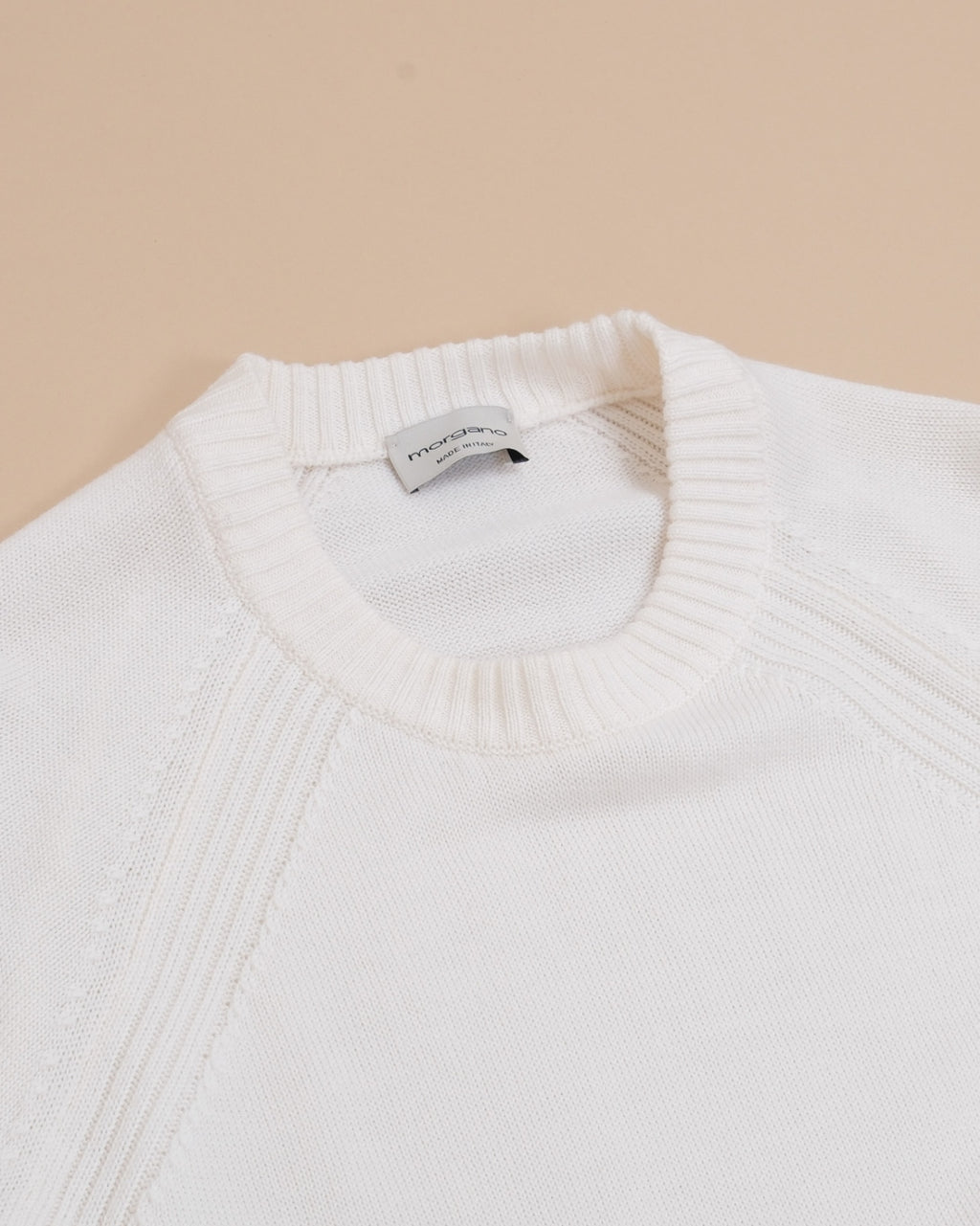 Off-White Virgin Wool Raglan Sweater