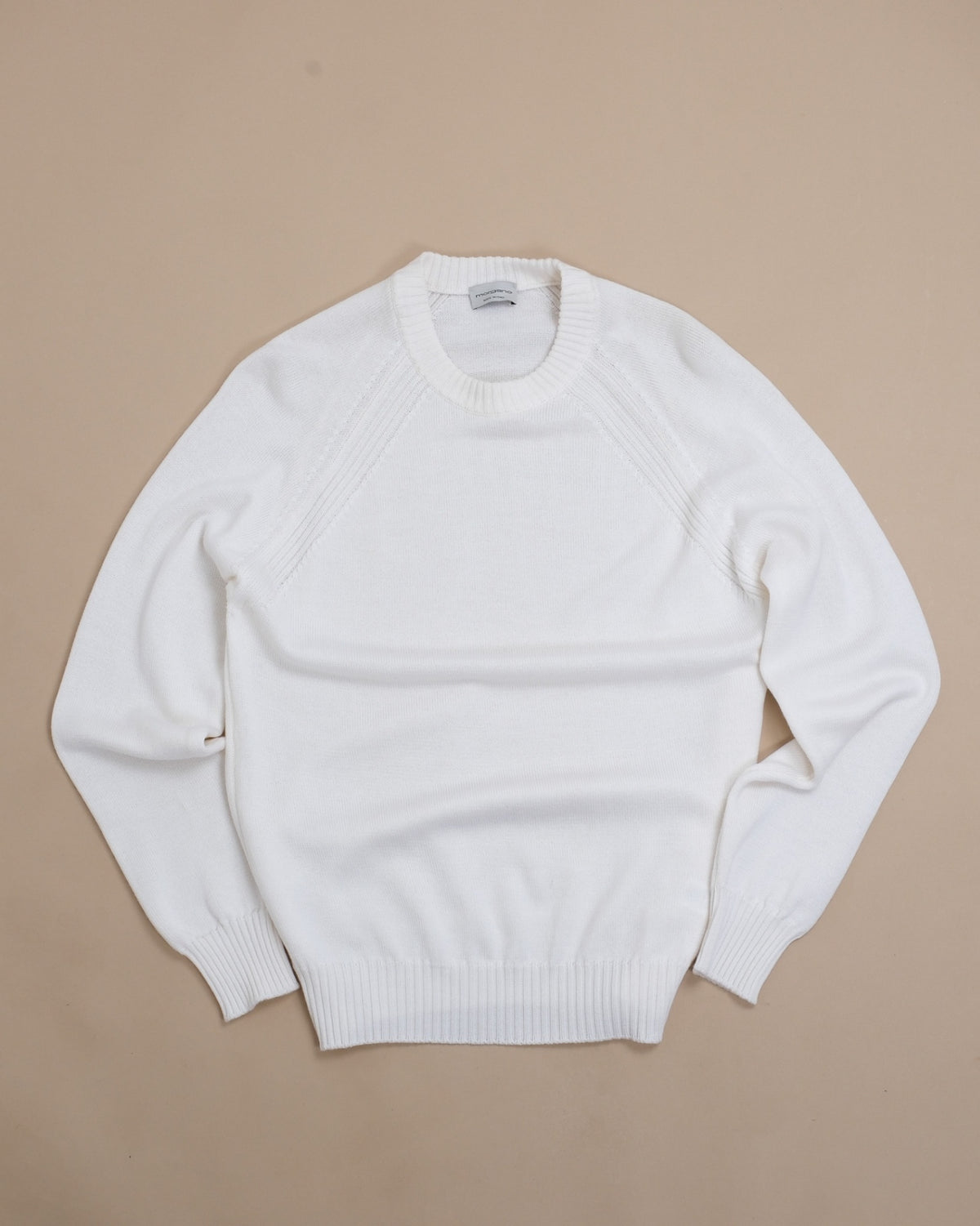 Off-White Virgin Wool Raglan Sweater
