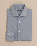 Black/White Hairline Stripe Poplin Shirt
