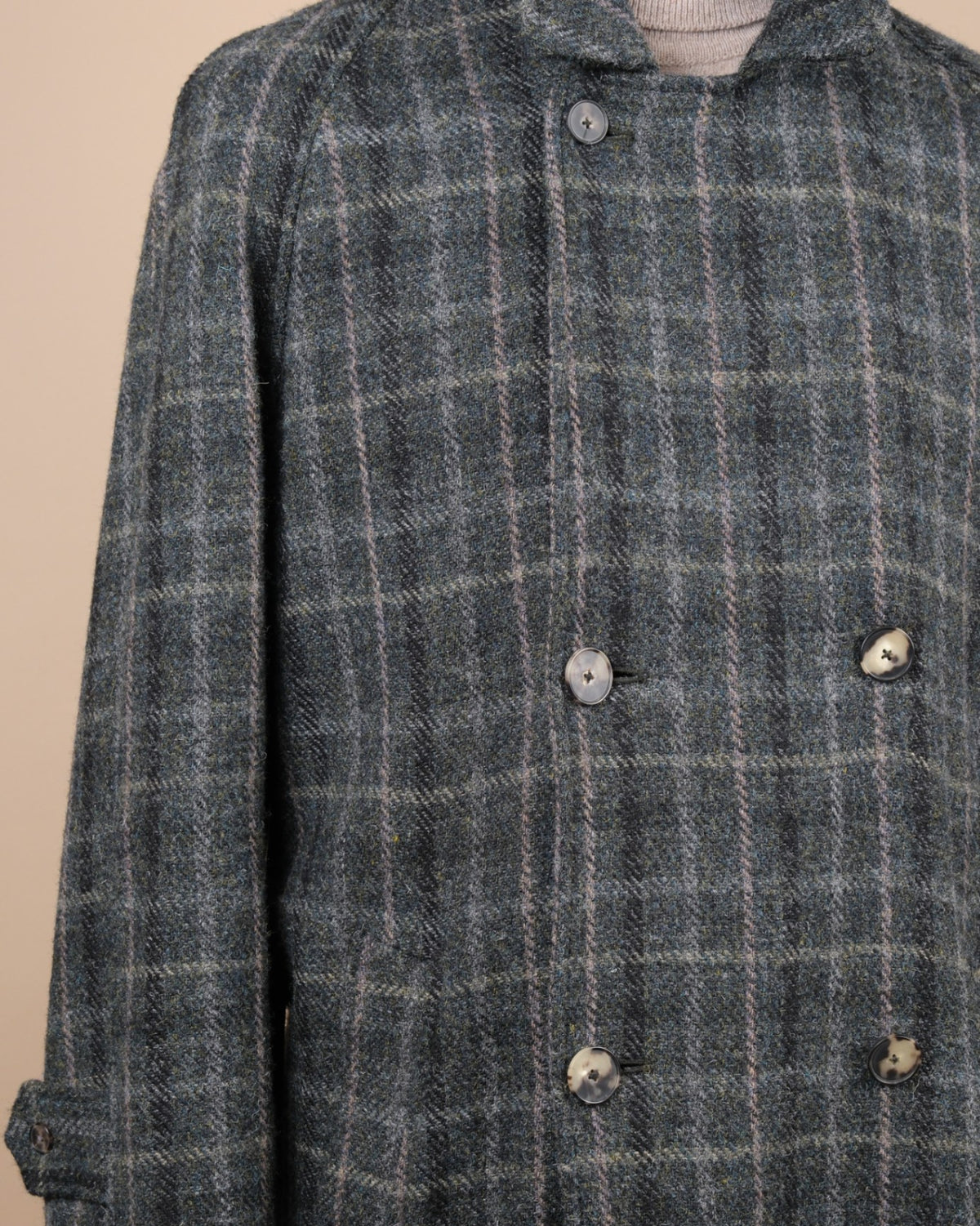Dark green plaid Wool Overcoat
