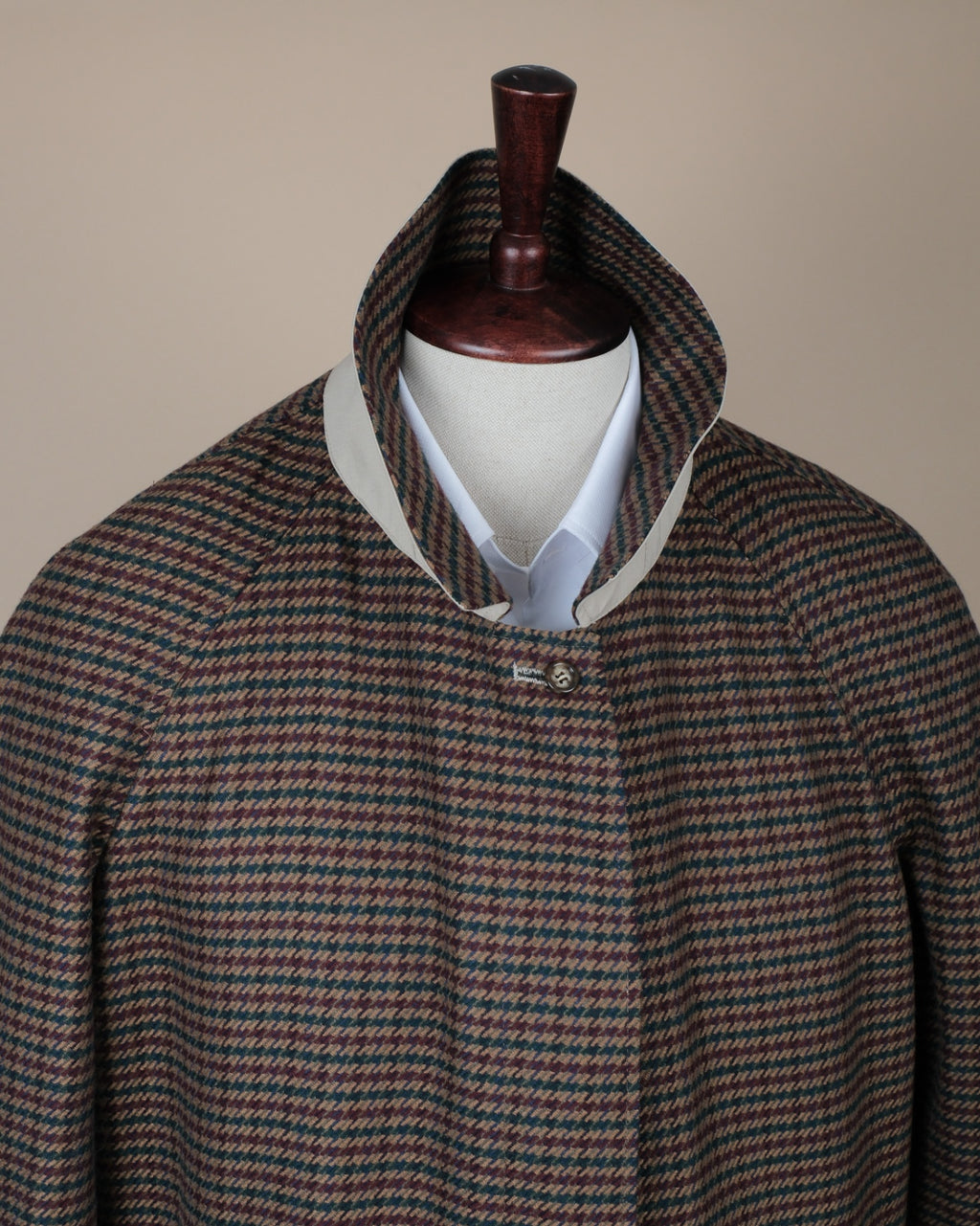 Beige/Brown Wool Overcoat