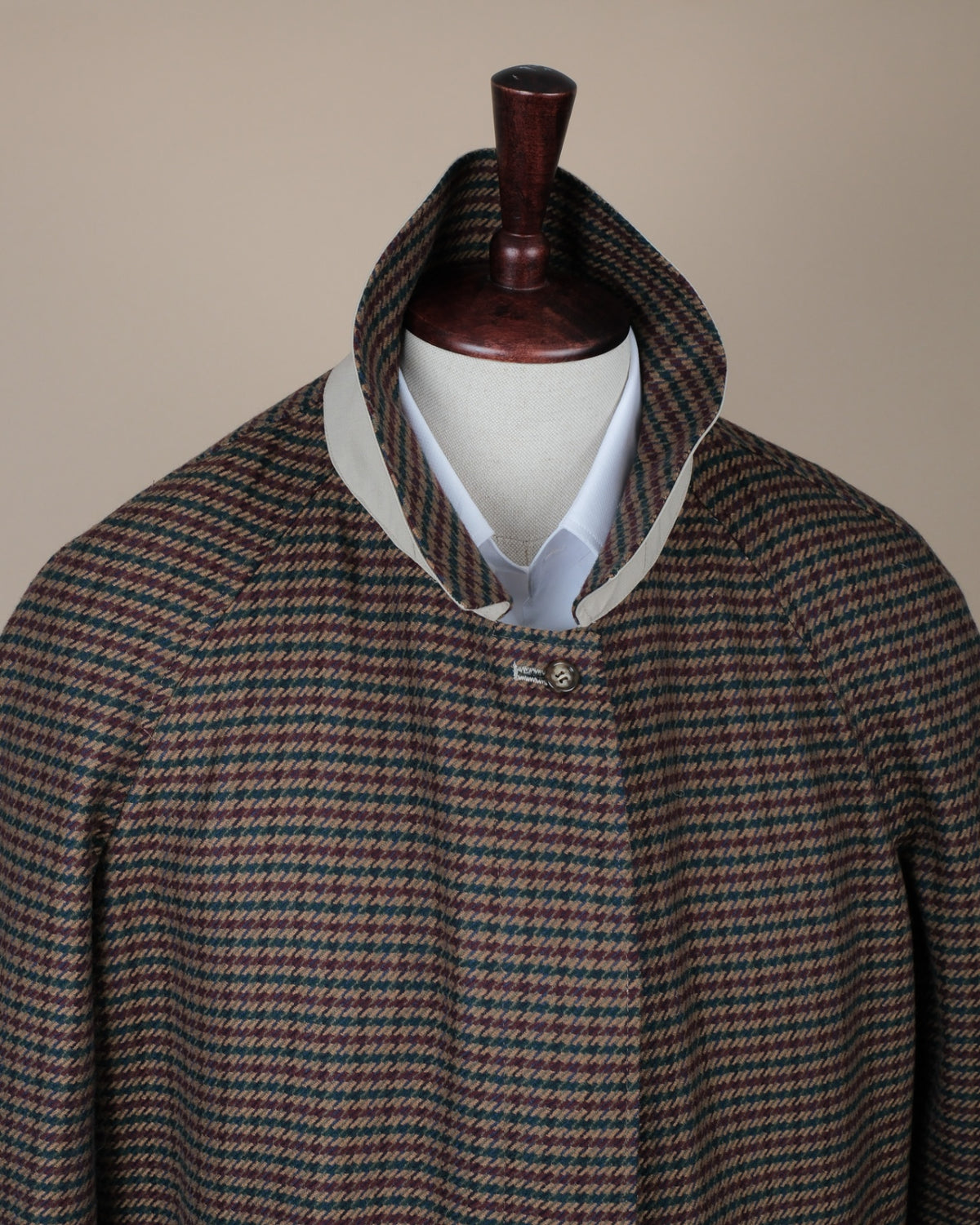 Beige/Brown Wool Overcoat