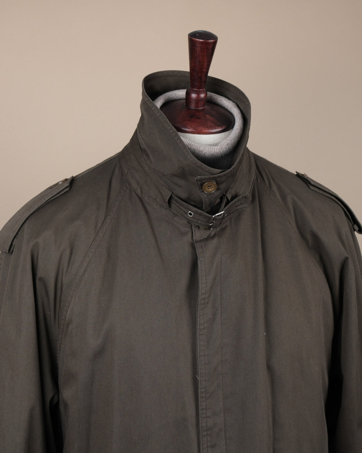 Dark Olive Cotton Trench Coat