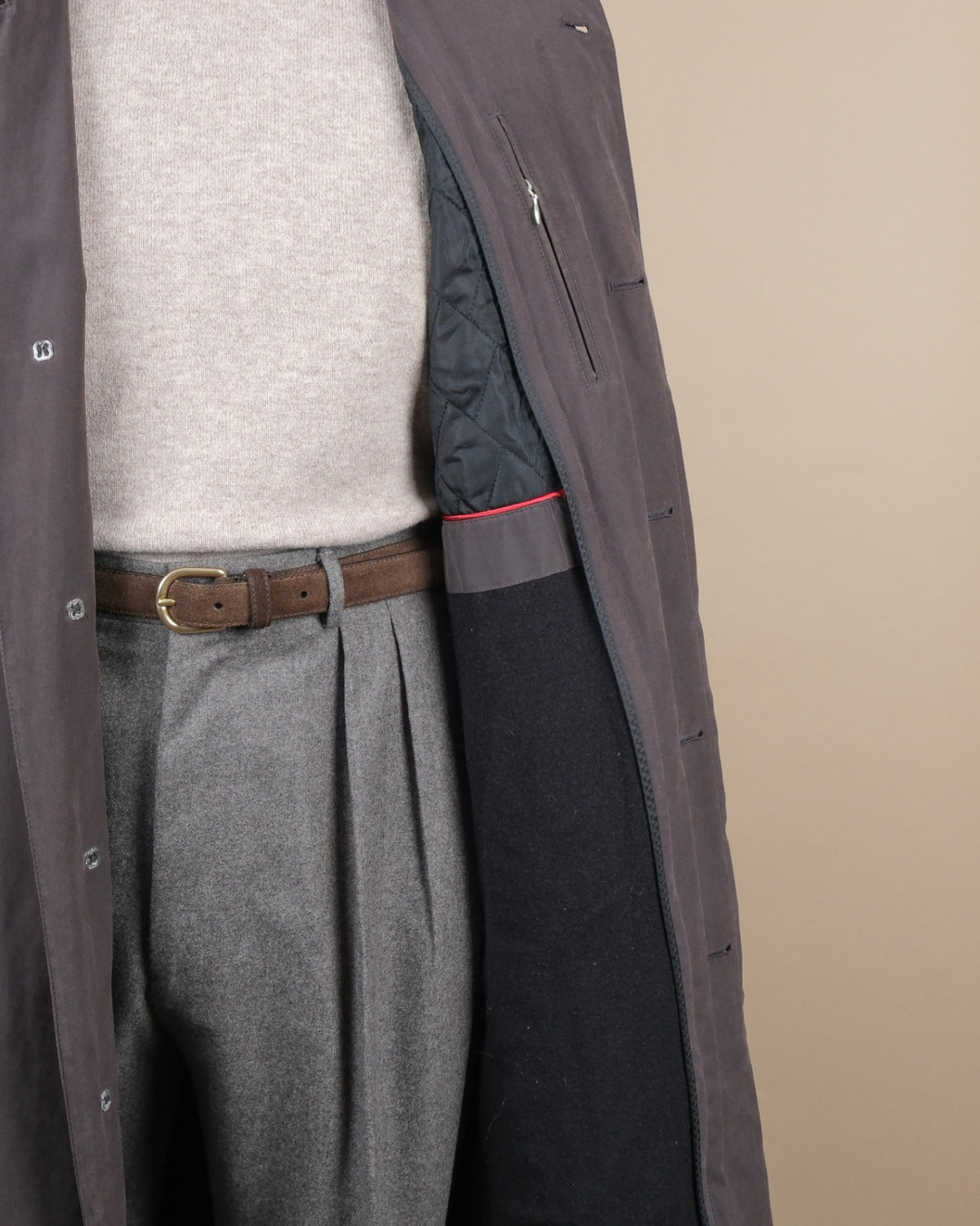 Dark Brown Suede Trench Coat