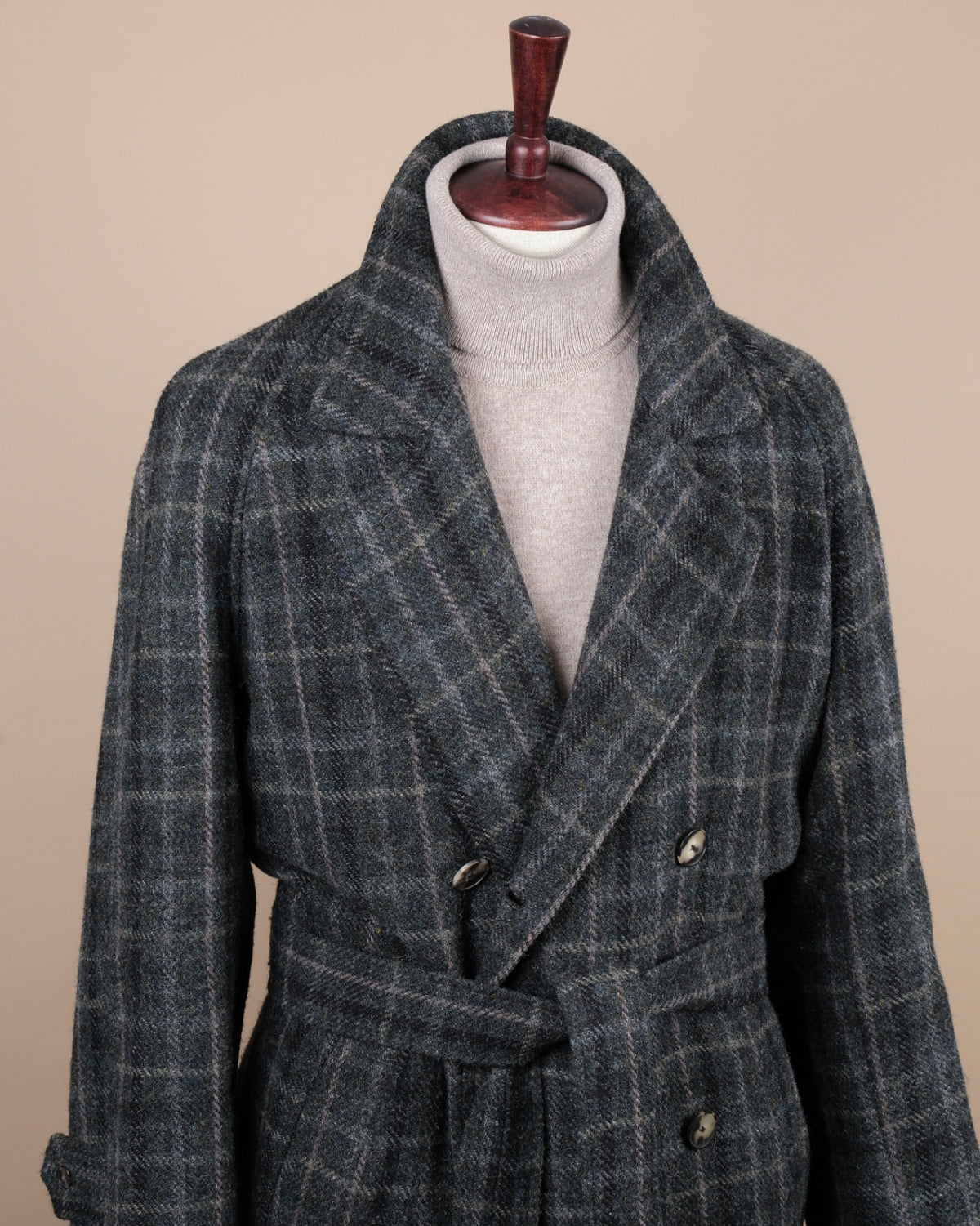 Dark green plaid Wool Overcoat