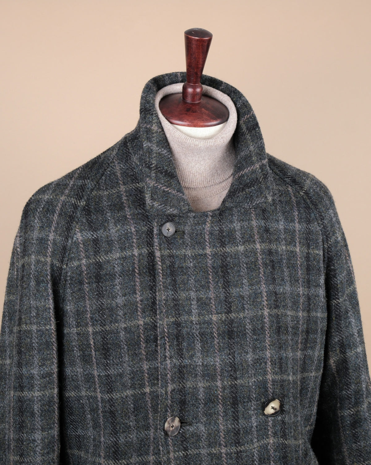 Dark green plaid Wool Overcoat