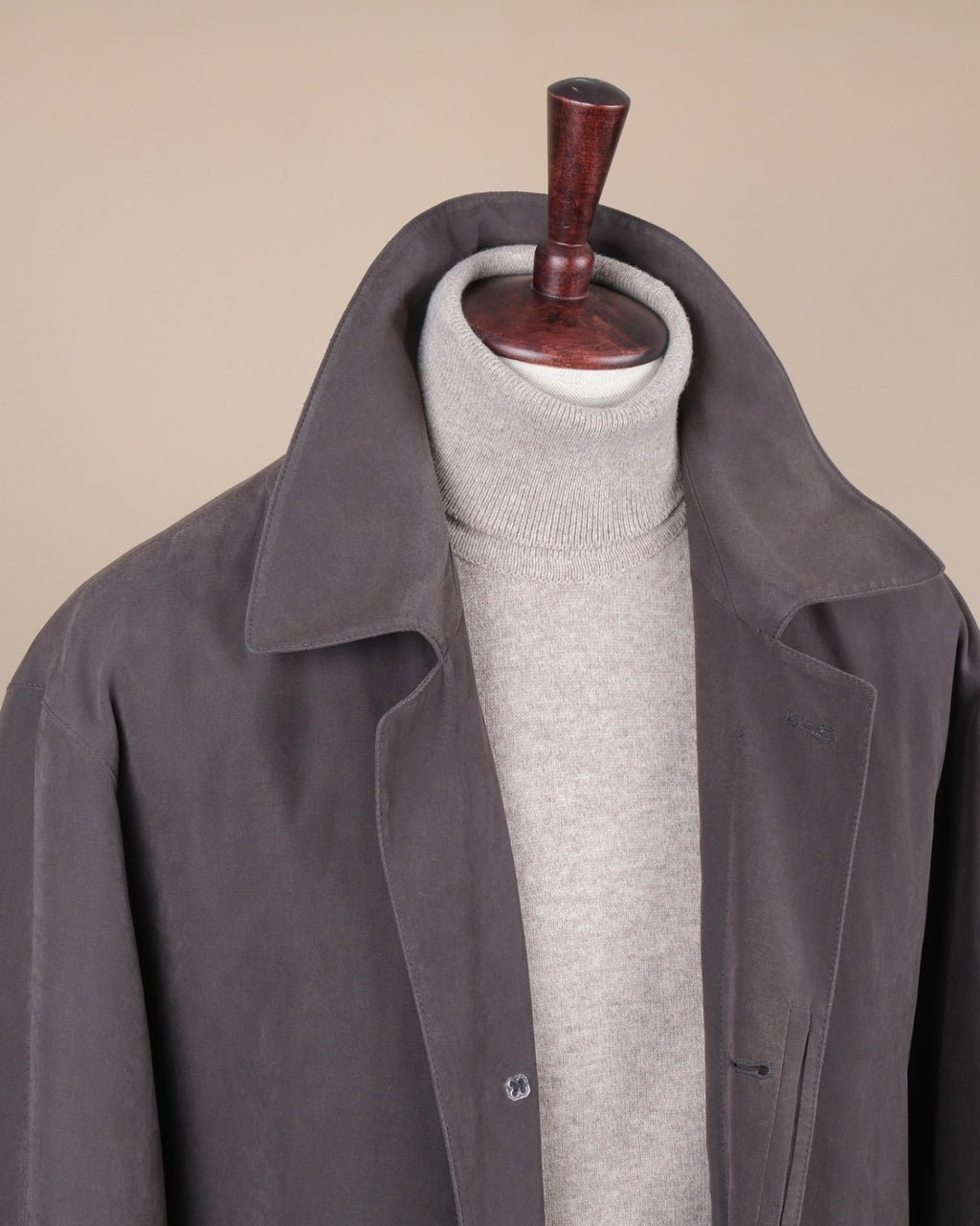 Dark Brown Suede Trench Coat