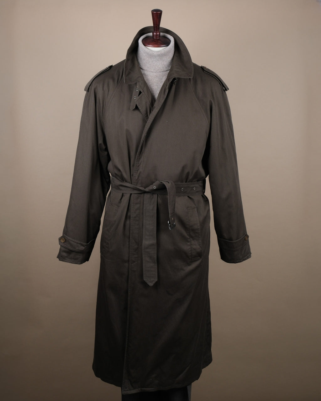 Dark Olive Cotton Trench Coat