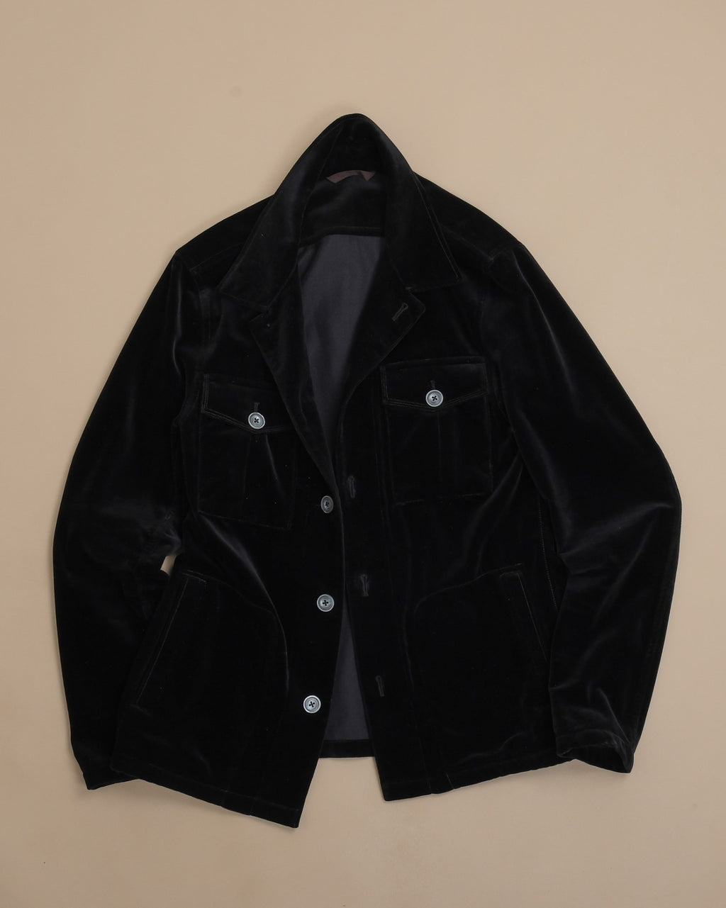 Black Pontoglio Velvet Overshirt