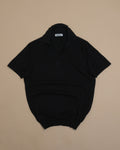 Black Cotton Open Polo