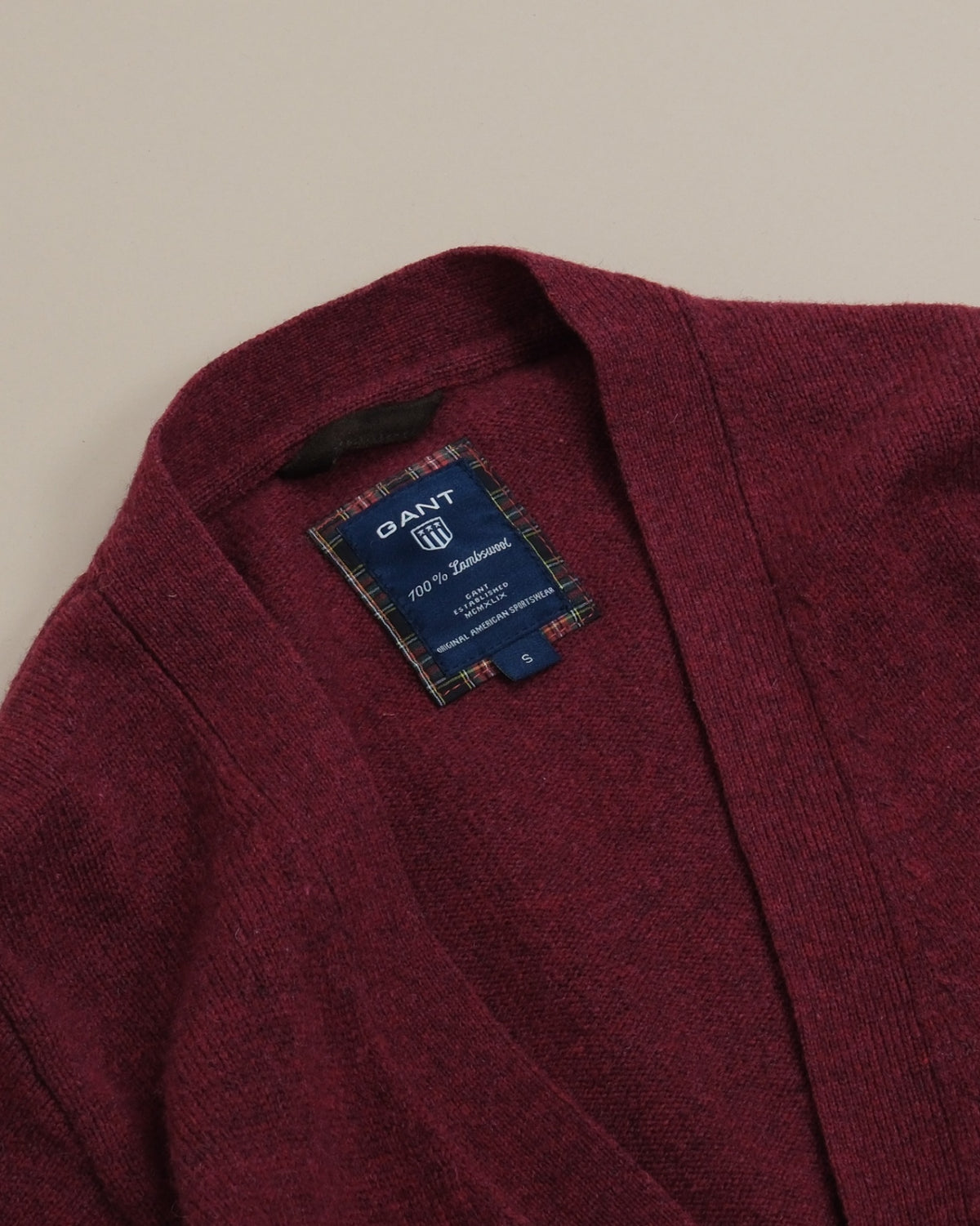 Burgundy Lambswool Cardigan