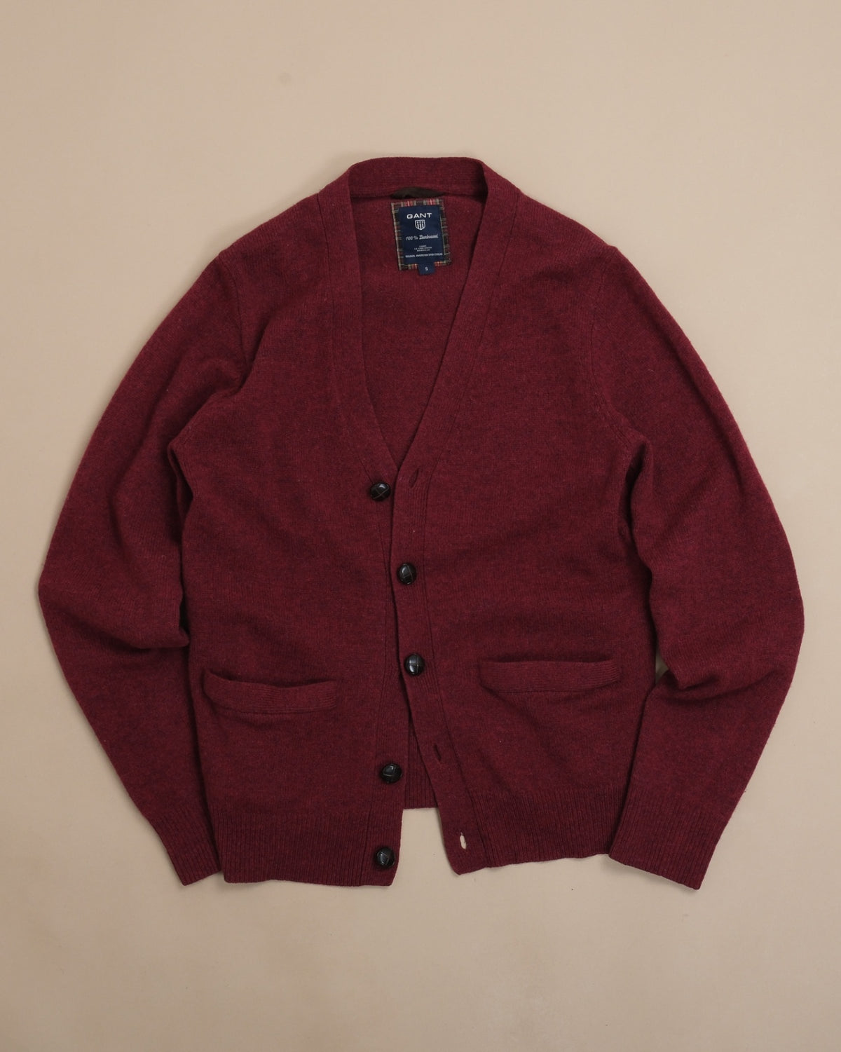 Burgundy Lambswool Cardigan