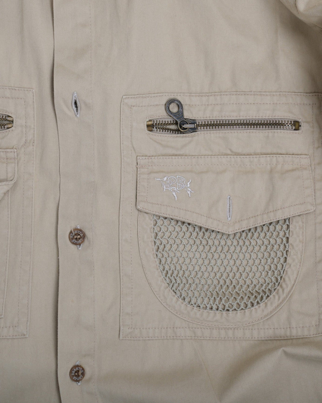 Beige Cotton Twill Utility Shirt