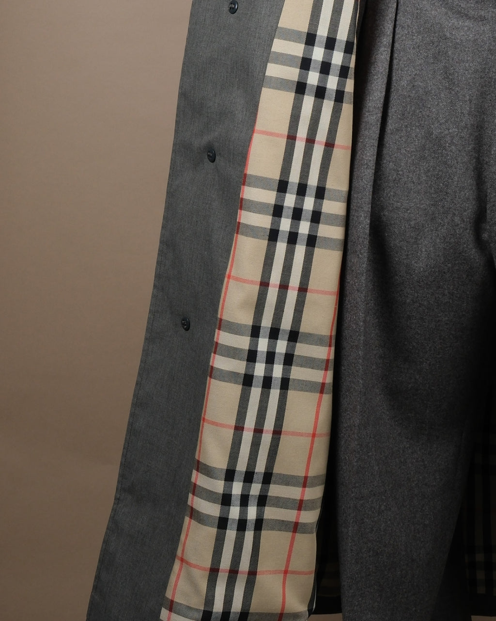 Grey Twill Belted Raglan Coat