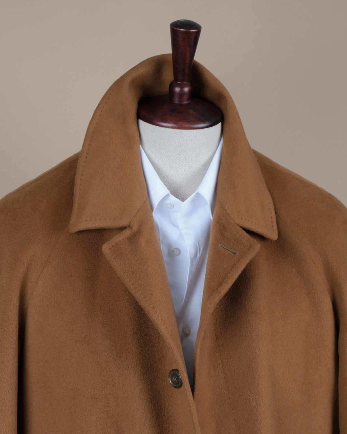 Dark Camel Wool/Cashmere Raglan Coat