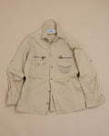 Beige Cotton Twill Utility Shirt