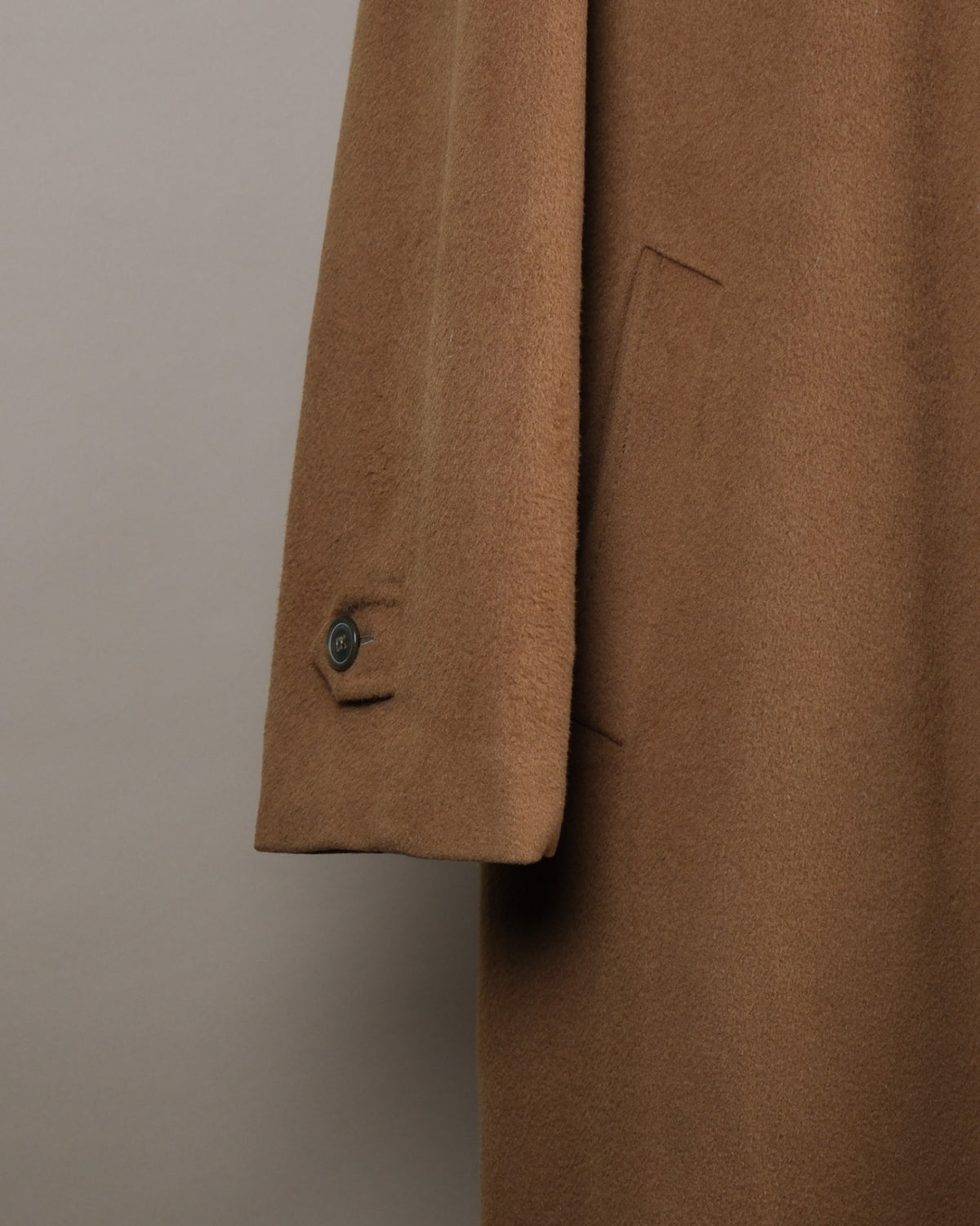 Dark Camel Wool/Cashmere Raglan Coat