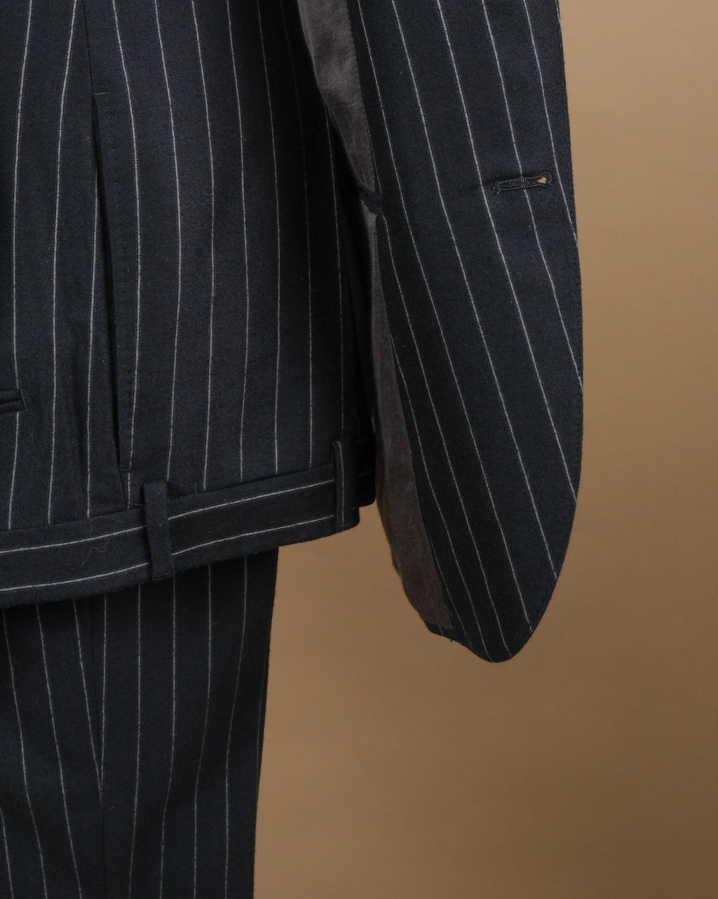 Navy Chalk Stripe Wool/Cashmere Suit