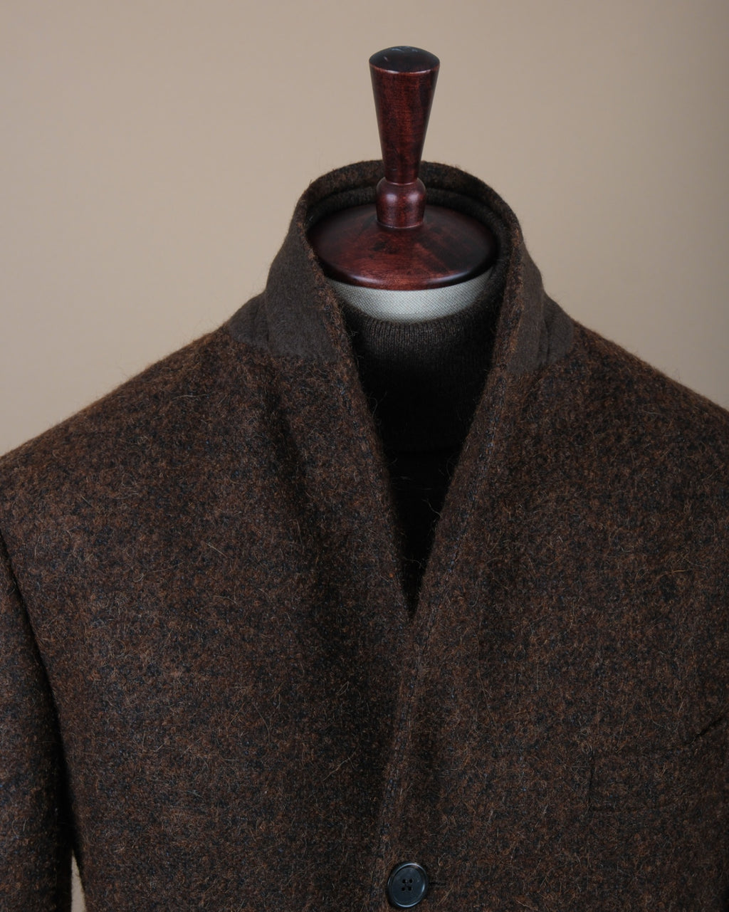 Dark Brown Drapers Wool/Alpaca/Mohair Overcoat