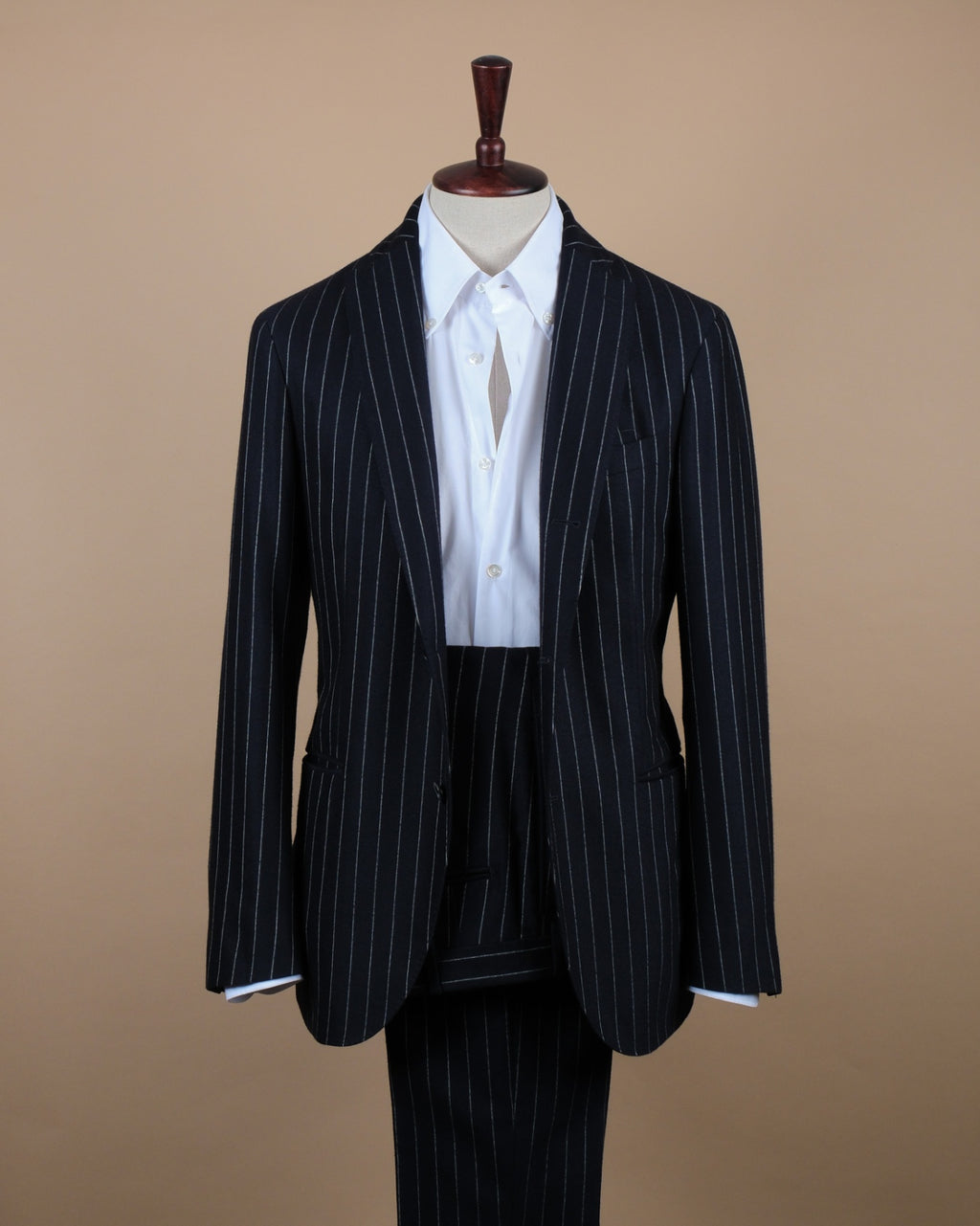 Navy Chalk Stripe Wool/Cashmere Suit
