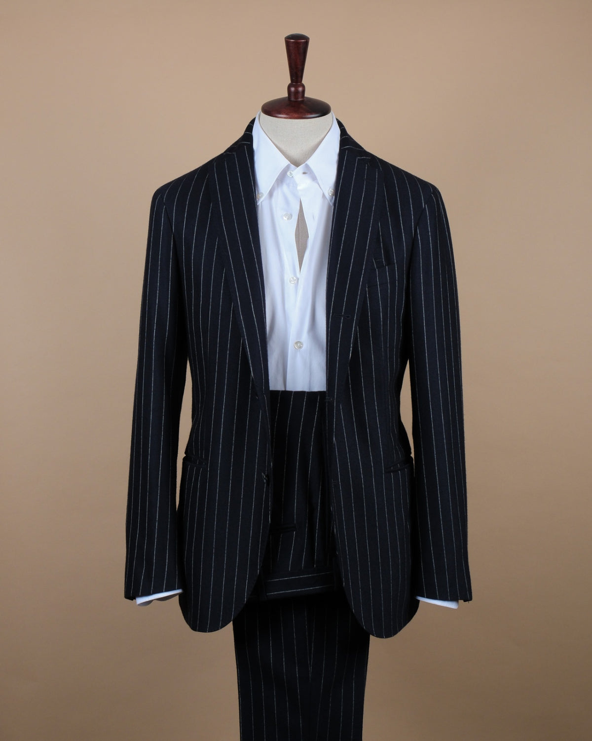 Navy Chalk Stripe Wool/Cashmere Suit