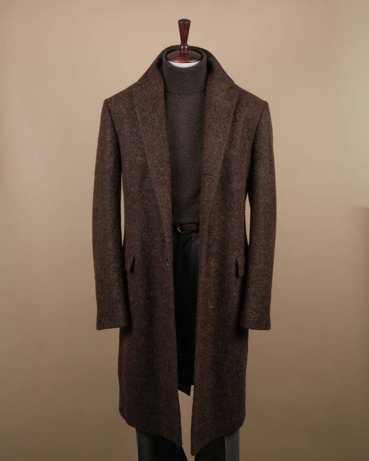 Dark Brown Drapers Wool/Alpaca/Mohair Overcoat
