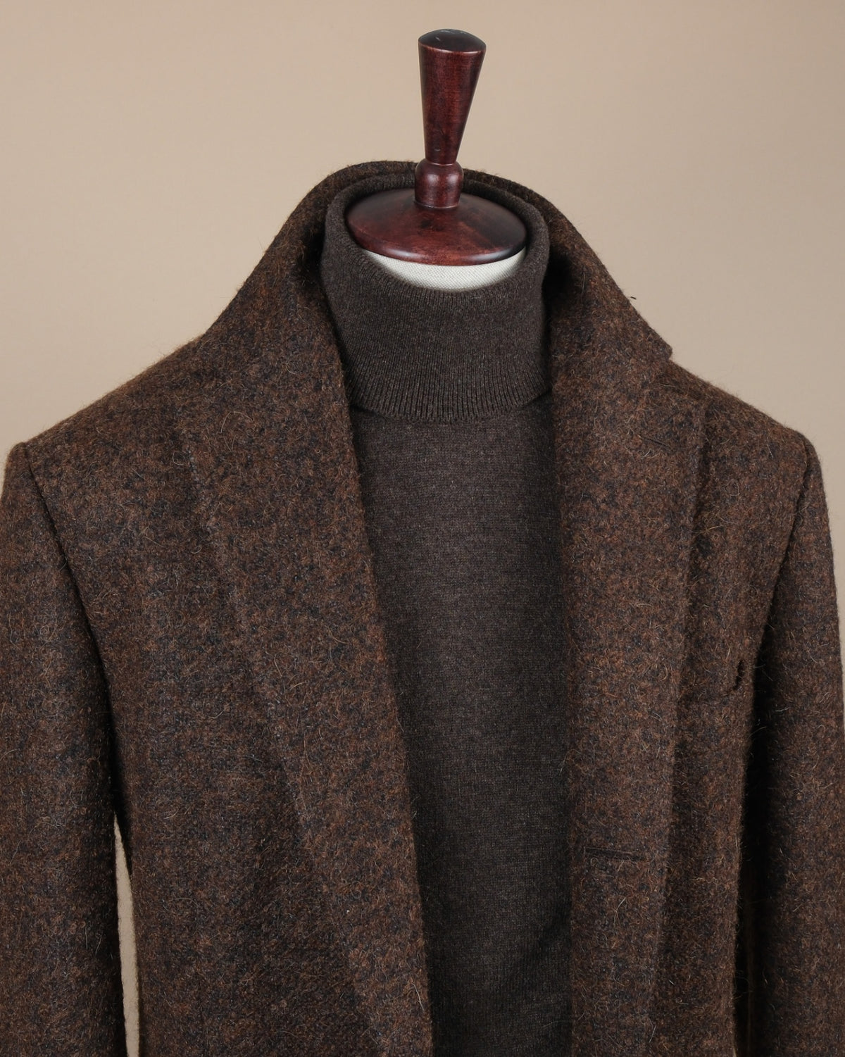 Dark Brown Drapers Wool/Alpaca/Mohair Overcoat