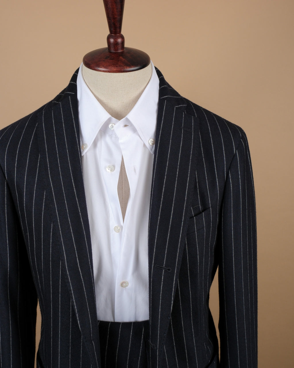 Navy Chalk Stripe Wool/Cashmere Suit