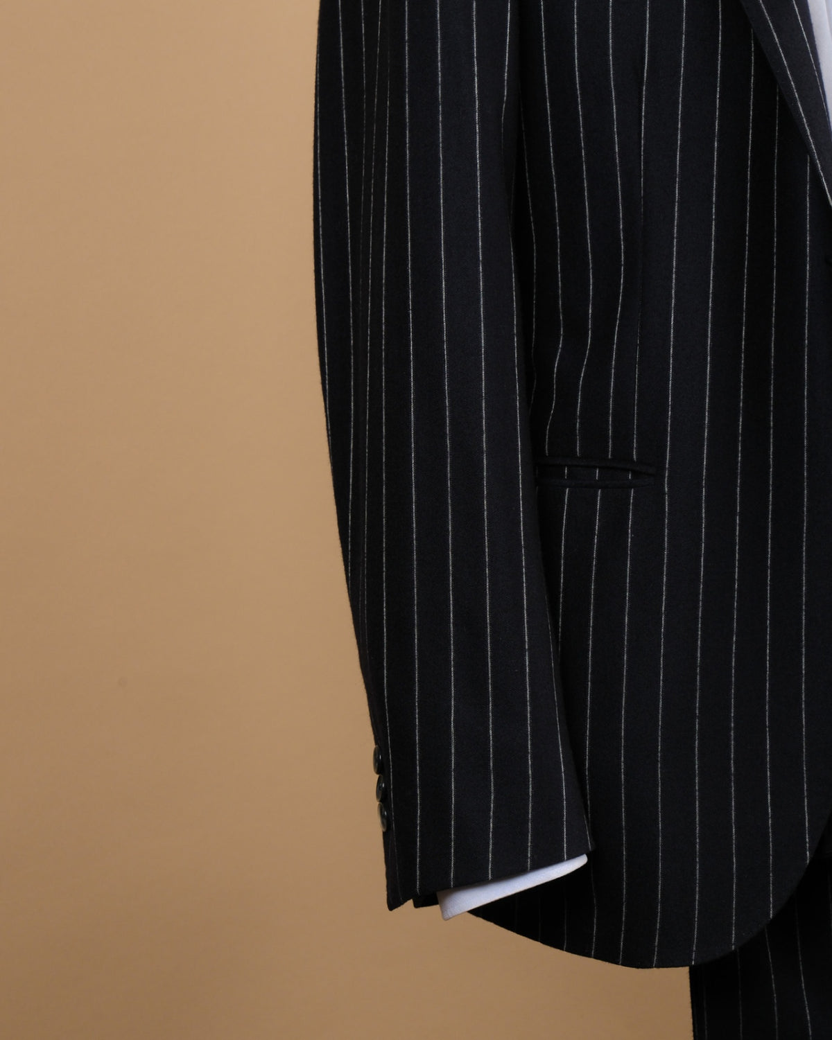 Navy Chalk Stripe Wool/Cashmere Suit