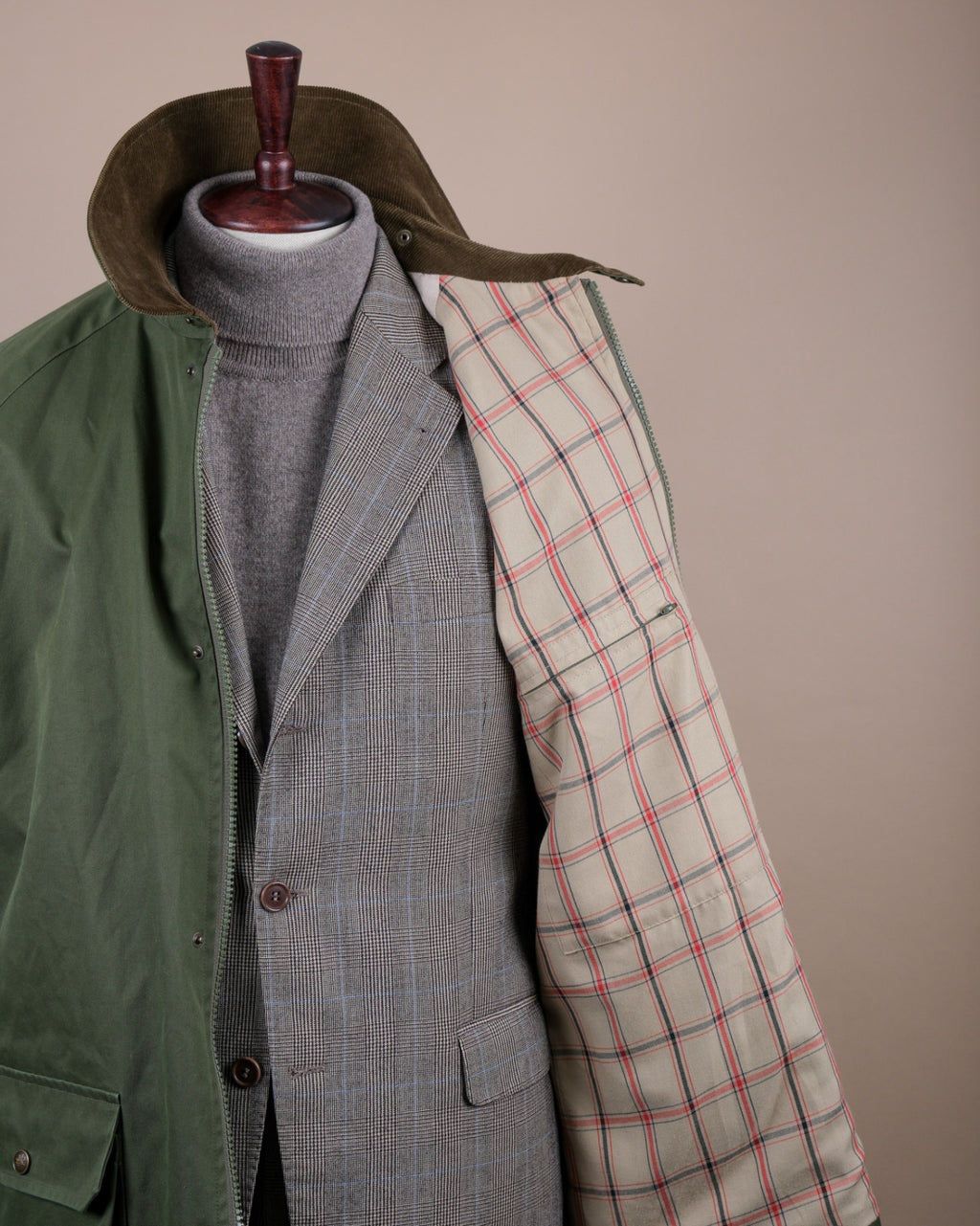 Olive Cotton Twill Raglan Jacket