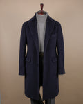 Navy Angora & Virgin Wool Overcoat