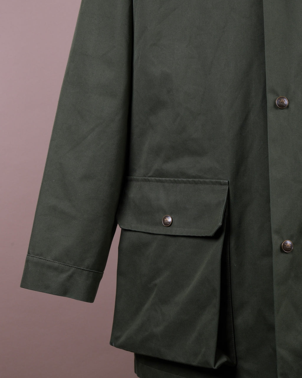 Olive Cotton Twill Raglan Jacket