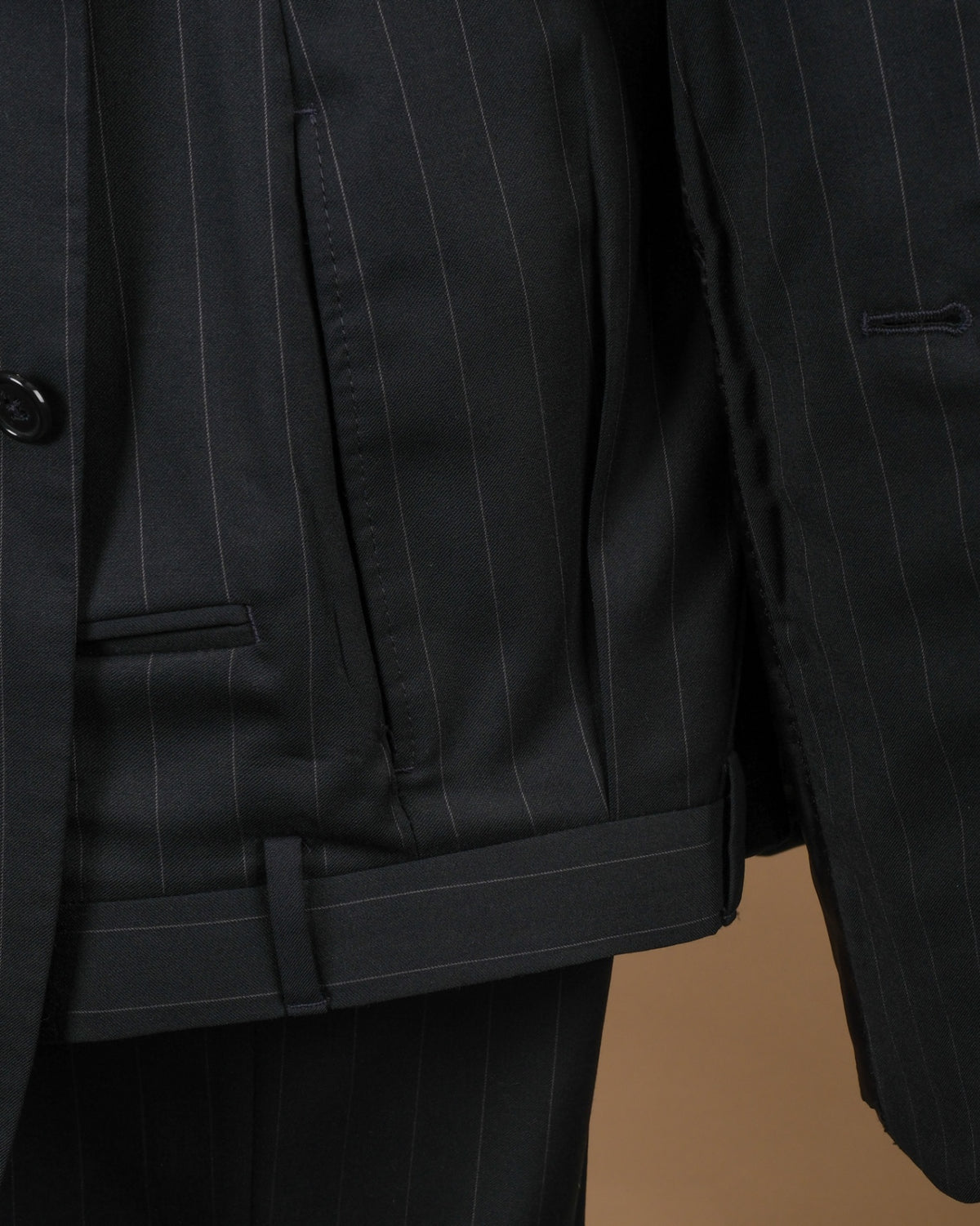 Navy Chalk Stripe Wool Suit
