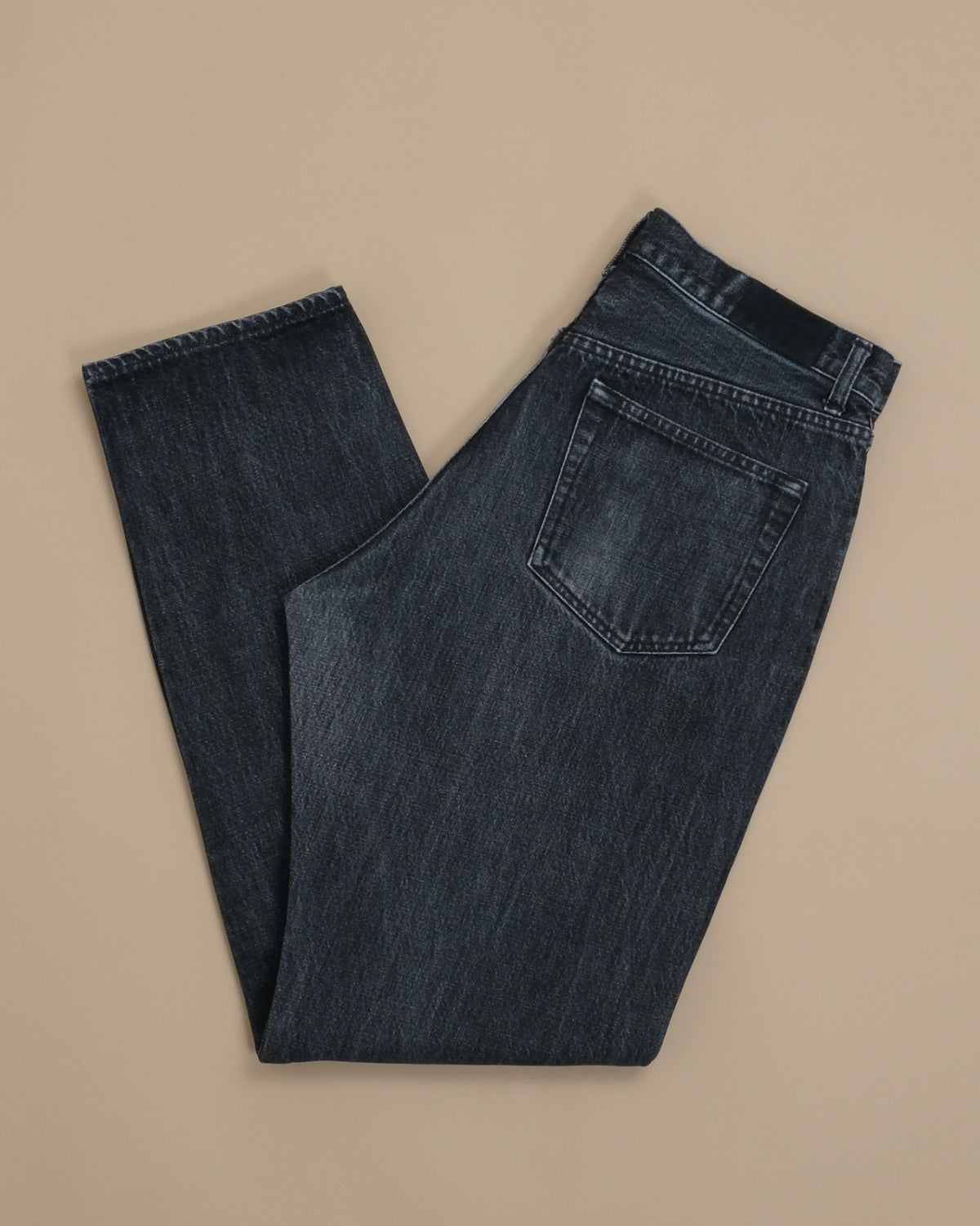 Faded Black Wash Japanese Selvedge High-Rise Jeans